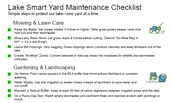 Lake Smart Checklist